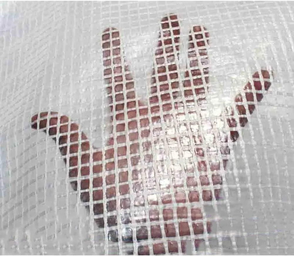 Outdoor Waterproof Heavy Duty Tarpaulin,Lightweight Clear Tarp Pe Grid Windproof Curtain Garden Niture Cover Outdoor Fishing Camping Ground Cover,a,1X 2M