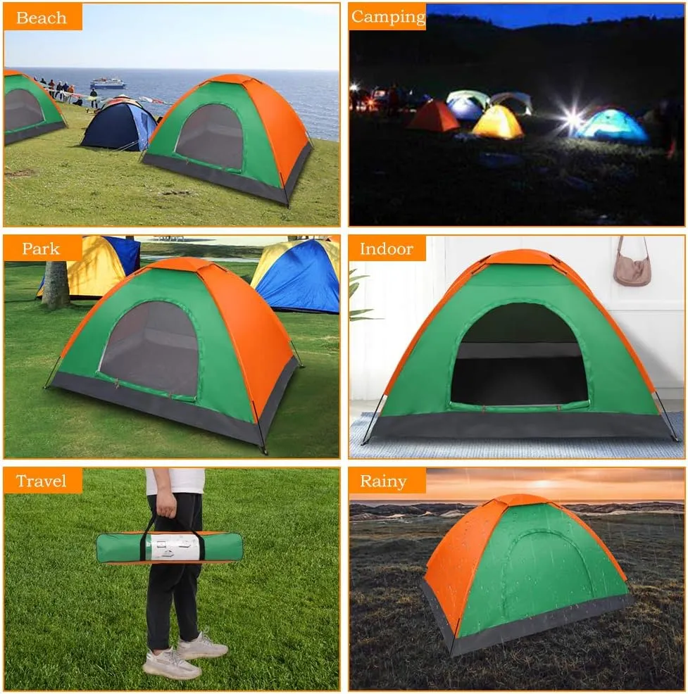 Outvita Camping Dome Tent, 1-4 Person Waterproof Windproof Easy Setup Spacious Family Tents with Carry Bag & Rain Fly for Hiking Backpacking Traveling Glamping Beach