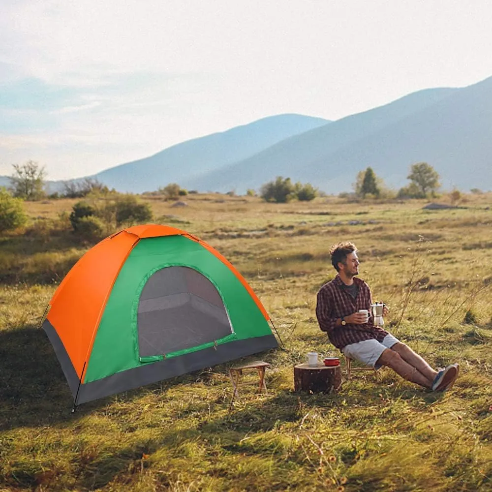 Outvita Camping Dome Tent, 1-4 Person Waterproof Windproof Easy Setup Spacious Family Tents with Carry Bag & Rain Fly for Hiking Backpacking Traveling Glamping Beach