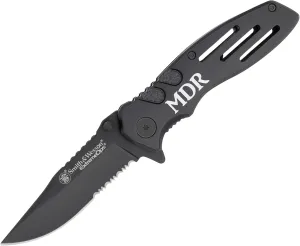 Palmetto Wood Shop - Smith & Wesson Engraved Pocket Knife Gift for Men, Folding Knife for Hunting, Fishing, Camping, Everyday Carry - 3-inch High Carbon Stainless Steel Blade, 4-inch Aluminum Handle