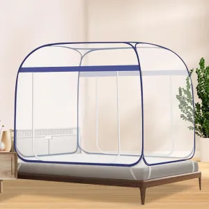 PARFINER Mosquito Net for Patio Bed Tent King Size Portable Mosquito Netting (79 * 72 Inch Blue)
