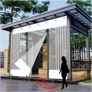 Patio transparent tarp Transparent tarpaulin with zipper Transparent vinyl tarp Windproof and rainproof with zipper High and low temperature resistant Suitable for garage porch and terrace(H*