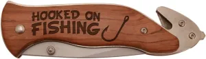 Personalized Gifts Fisherman Gift Hooked on Fishing Tackle Kit Laser Engraved Stainless Steel Folding Survival Knife