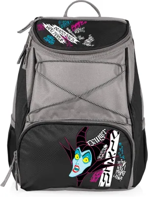 PICNIC TIME Disney Princess Sleeping Beauty Maleficent PTX Backpack Cooler, Soft Cooler Backpack, Insulated Lunch Bag, (Black with Gray Accents)