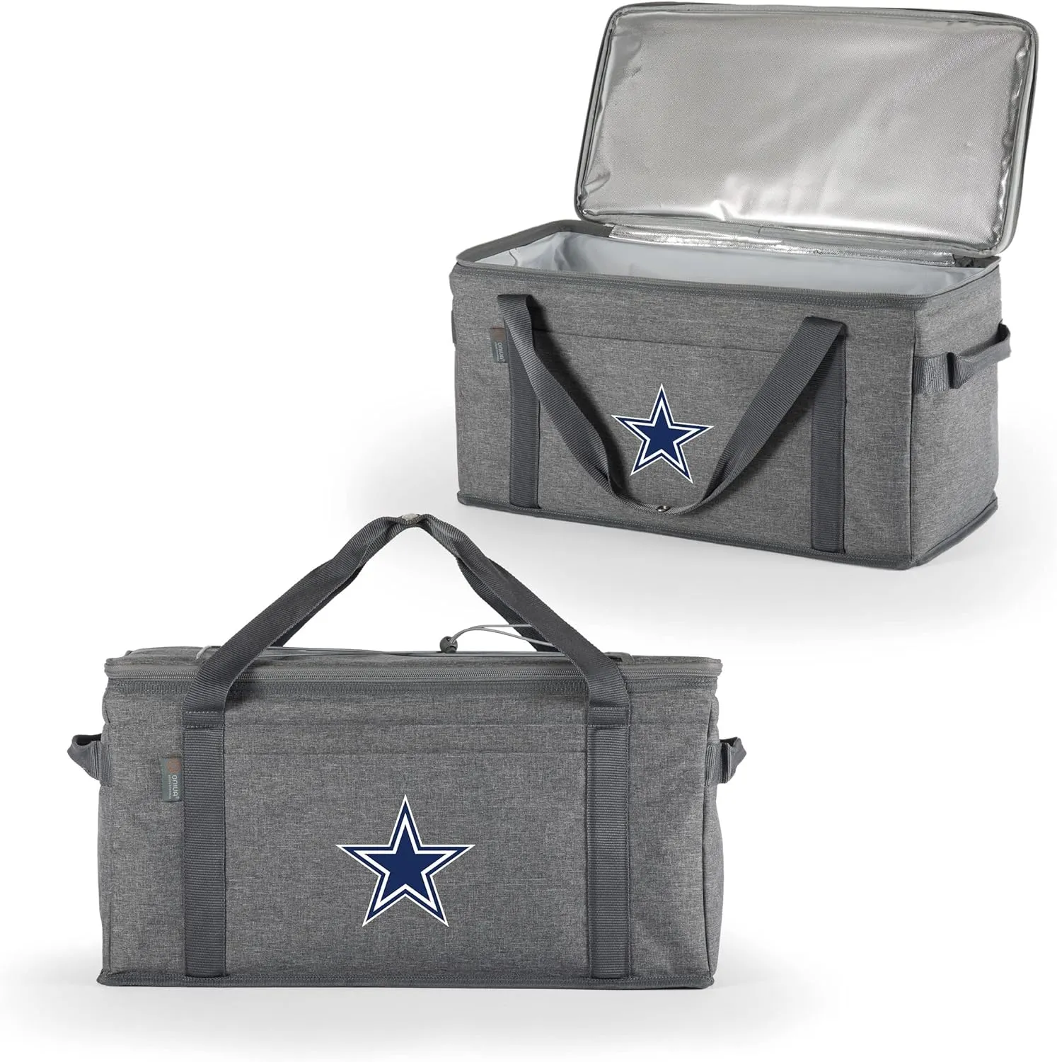 PICNIC TIME NFL 64 Can Collapsible Cooler, Large Insulated Soft Cooler Bag, Portable Beach Cooler with Shoulder Strap, (Heathered Gray)