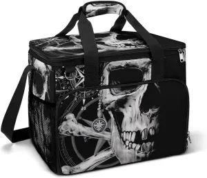 Pirate and Skull Compass Backpack Camping Cooler Leak Insulated Waterproof Portable Cooler Bag with Handle Shoulder Strap