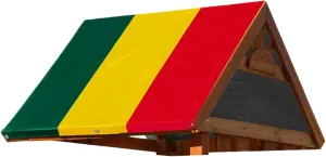 Playset Tarp Replacement Playset Canopy Replacement 89x52in Swing Set Replacement Tarp 210D Silver Coated Oxford Cloth Playground Replacement Canopy, Dark Green   Yellow   Red