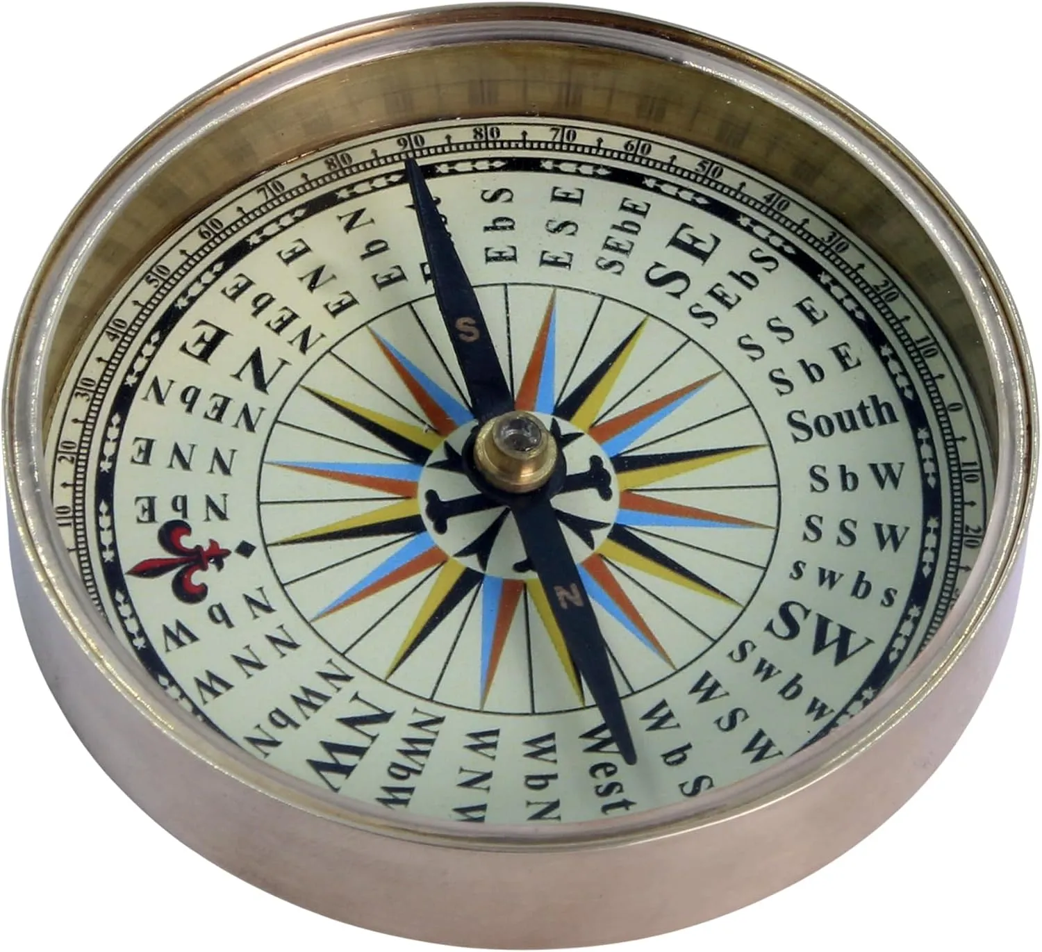 Pocket Brass Compass, Nautical Navy Compass for Camping, Travelling, Hiking, Boating, Nautical Collectible Gift for Birthday, Father's Day, Wedding, Retirement