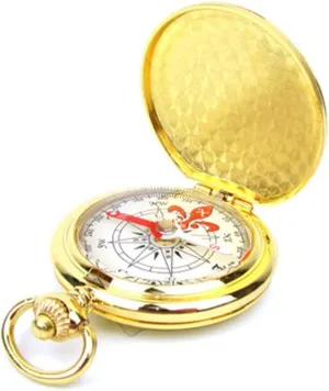 Pocket Watch Flip Compass Portable Hiking Navigation Compass Luminous in The Dark Navigation Car Compass Keychain (Color : A)