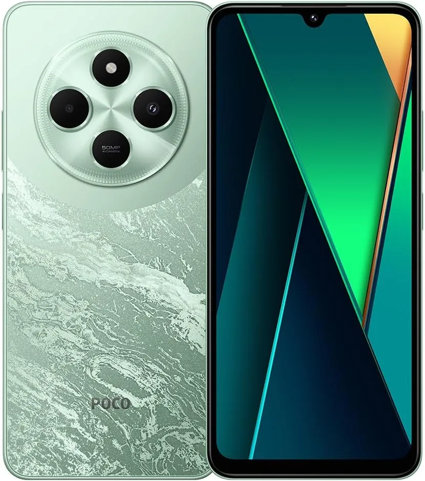 Poco C75 4G LTE GSM (for Tmobile Mint Tello & Global) (256GB   8GB) 50MP Triple Camera 6.88" Octa Core Unlocked Dual Sim (Green)