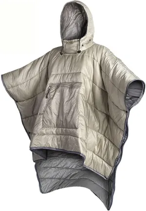 Poncho Hoodie Wearable Sleeping Bag,Camping Warmth Quilt Blanket,Breathable Water-Resistant Nylon Fabric Sleeping Bag with Hat for Men Women/Khaki