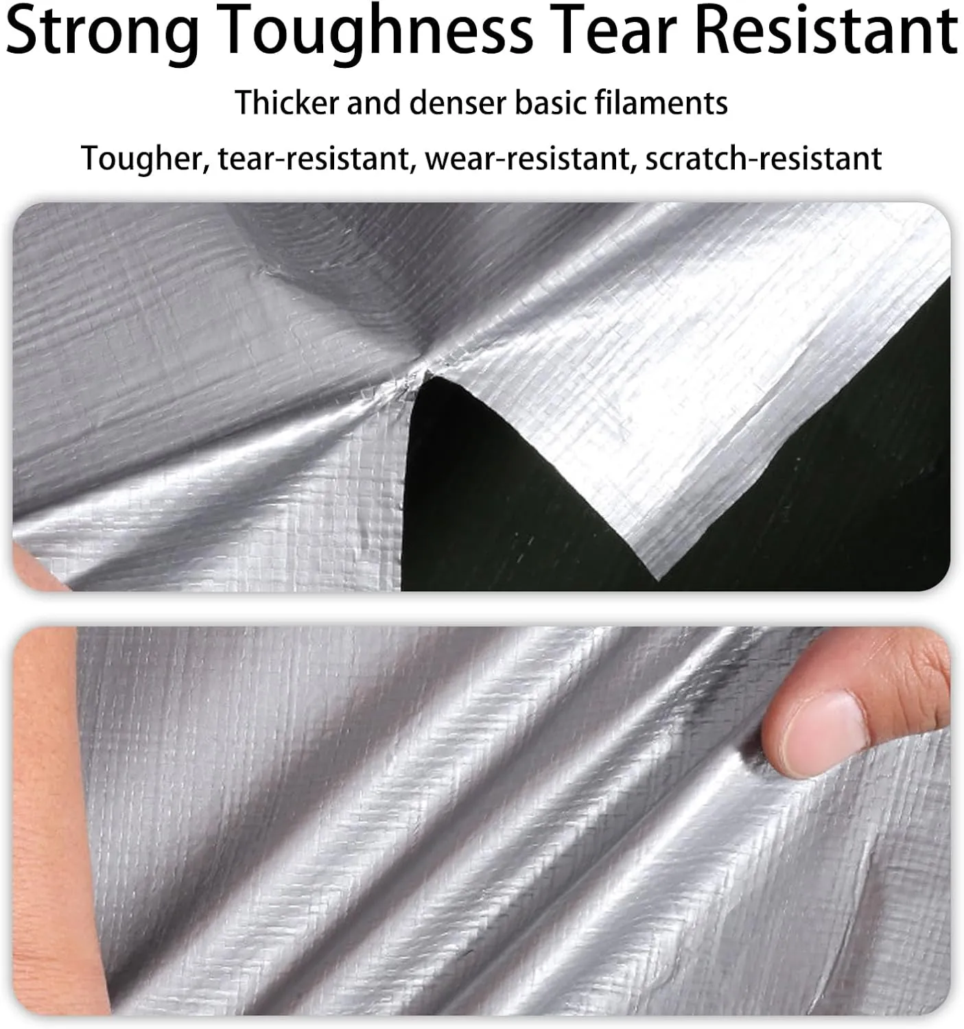 Pool Tarp Tarps Heavy Duty Waterproof Long Tarp Waterproof Tarps for Outdoors Car Tarp Waterproof Canvas Tarp Silver 4 * 4M/13.12 * 13.12FT