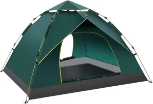 Pop-Up Dome Tent for Camping, Waterproof Family Beach Tent with Floor Tarp, 200x140x115 cm