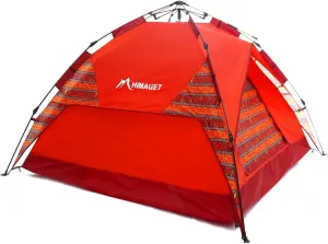 Pop Up Tent 3-4 Person for Family Camping, Automatic Quick Setup Tent with Double Layer, Waterproof & Windproof Portable for Car Camping, Beach, Outdoor Hiking