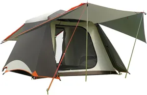 Pop-up Tent 3-4 Persons Automatic Tent Outdoor Cabin Shelter Portable 2 Second Setup Instant Tent Family Tent Double Layer with Carry Bag