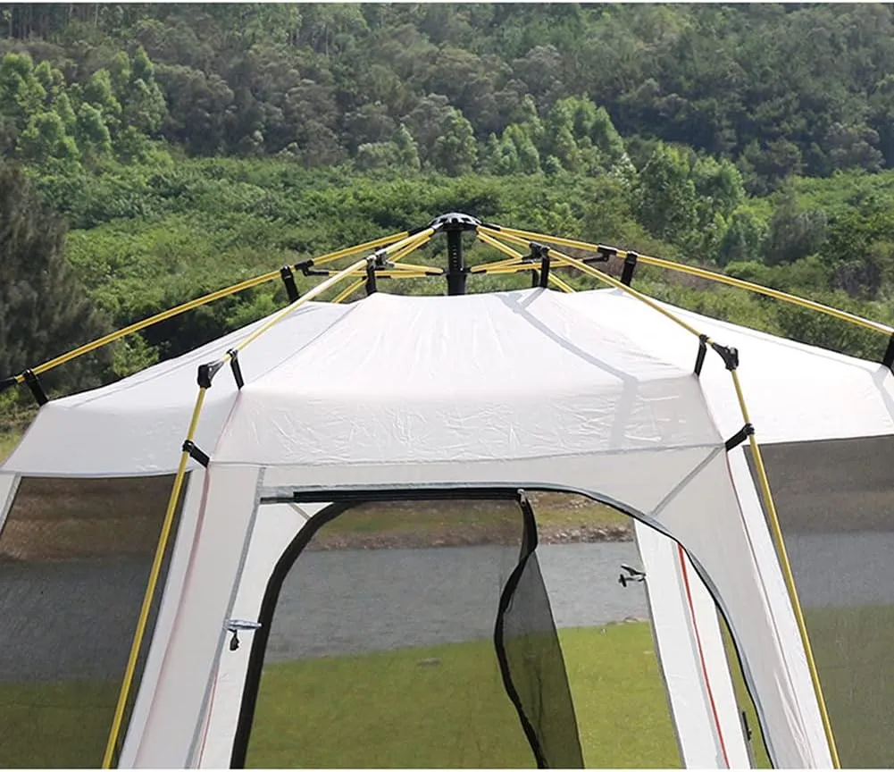 Pop Up Tent 3-8 Person Beach Tent Sun Shelter Outdoor Camping Family Tent Instant Tent Easy Set Up for Camping Backpacking Hiking Mountaineering, 5, Brown