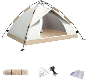 Pop Up Tent,Family Camping Tent for 4 Person,Portable Instant Tent,Automatic Tent,Lightweight Outdoor Tent,Waterproof Windproof for Camping Hiking Mountaineering,Set Up in 3 Seconds