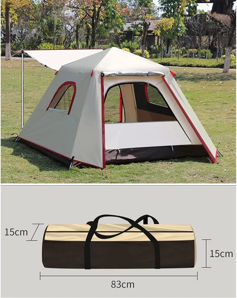 Pop Up Tents for Camping 3-4 Persons Double Layer Instant Tent Automatic Portable Cabana Beach Tent for Outdoor Hiking Fishing
