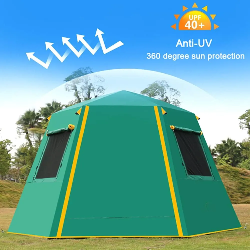 Pop Up Tents for Camping 3-4 Persons Double Layer Instant Tent Automatic Portable Cabana Beach Tent for Outdoor Hiking Fishing