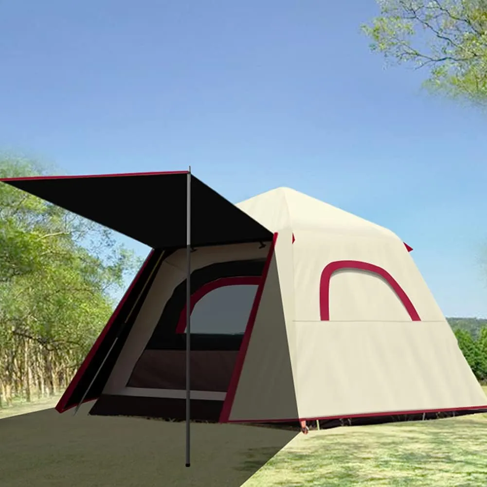 Pop Up Tents for Camping 3-4 Persons Double Layer Instant Tent Automatic Portable Cabana Beach Tent for Outdoor Hiking Fishing