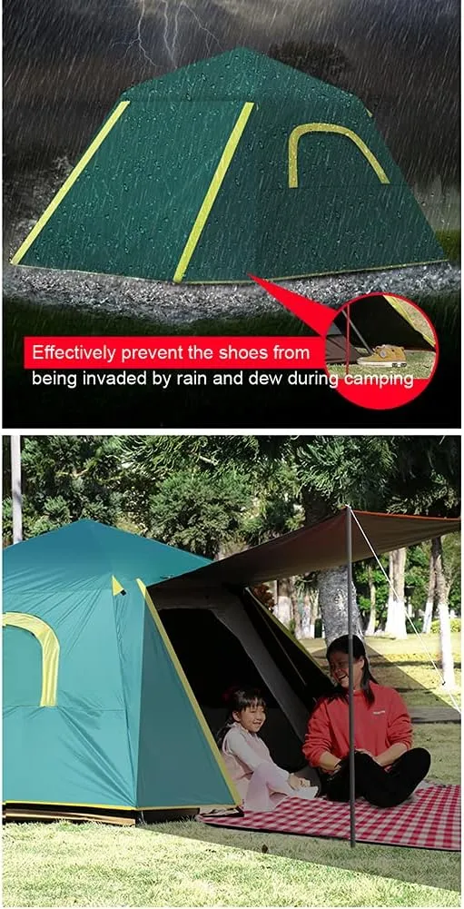 Pop Up Tents for Camping 3-4 Persons Double Layer Instant Tent Automatic Portable Cabana Beach Tent for Outdoor Hiking