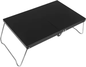 POPETPOP Mini Aluminum Folding Camping Table Lightweight Portable Outdoor Table for Hiking Fishing Beach Picnics Quick Setup and Compact Storage for Travel and Outdoor Adventures