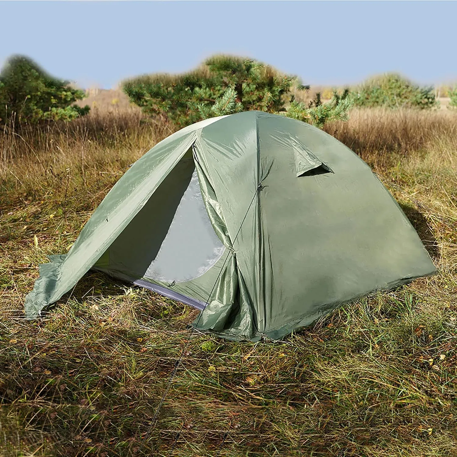Portable 4 Season Ultralight Waterproof Campitent, Backpackitent, 2 People Double Layer All Weather Easy Setup Tents for Outdoor Survival, Hiking, Backpack Travel, Mountaineering (