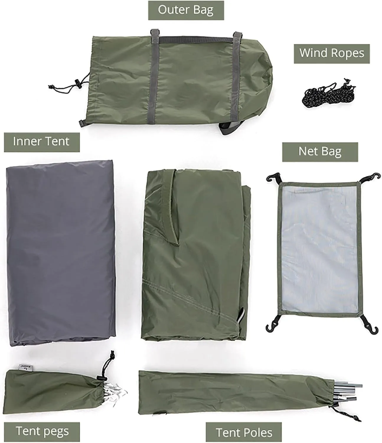 Portable 4 Season Ultralight Waterproof Campitent, Backpackitent, 2 People Double Layer All Weather Easy Setup Tents for Outdoor Survival, Hiking, Backpack Travel, Mountaineering (