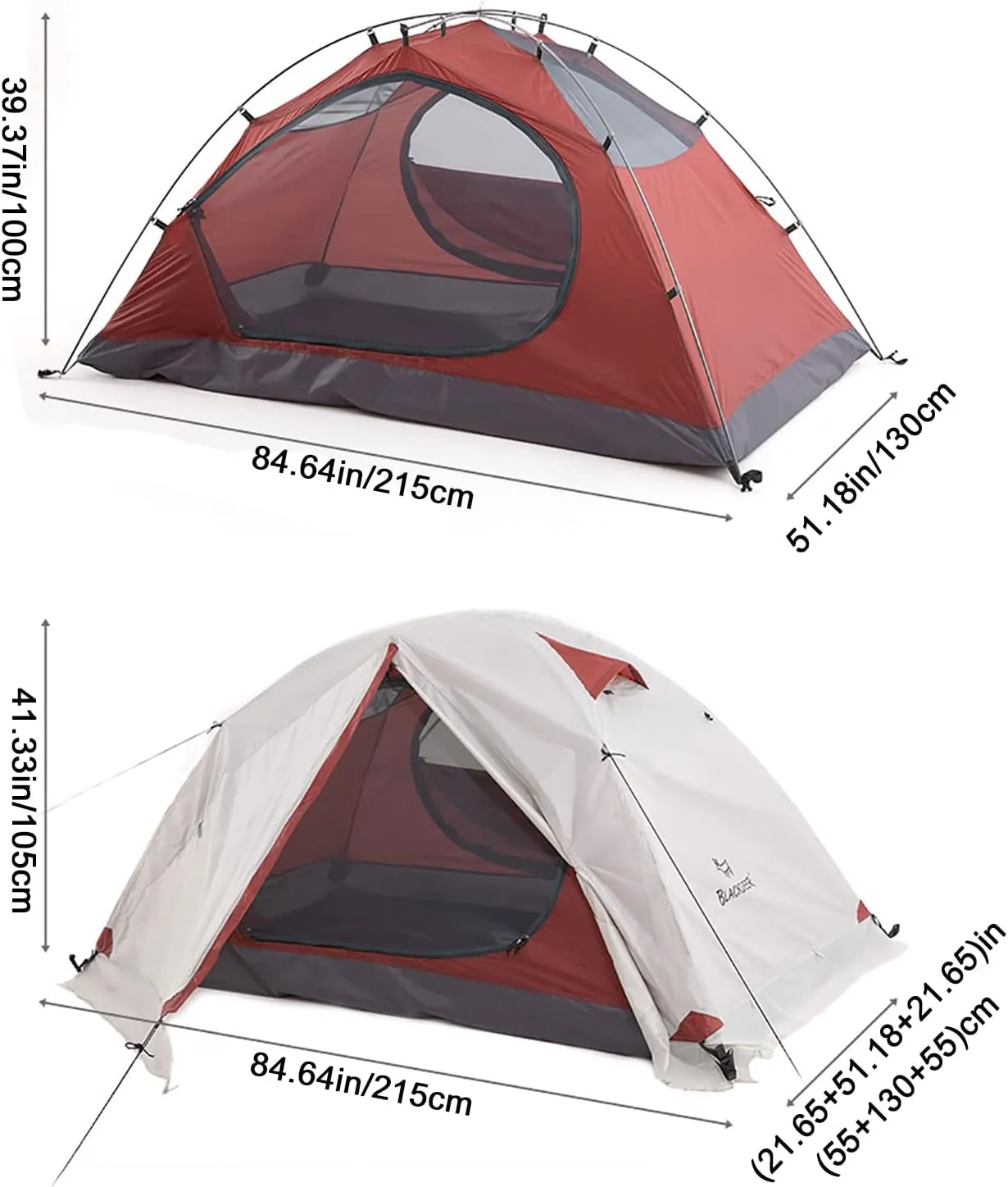 Portable 4 Season Ultralight Waterproof Campitent, Backpackitent, 2 People Double Layer All Weather Easy Setup Tents for Outdoor Survival, Hiking, Backpack Travel, Mountaineering (