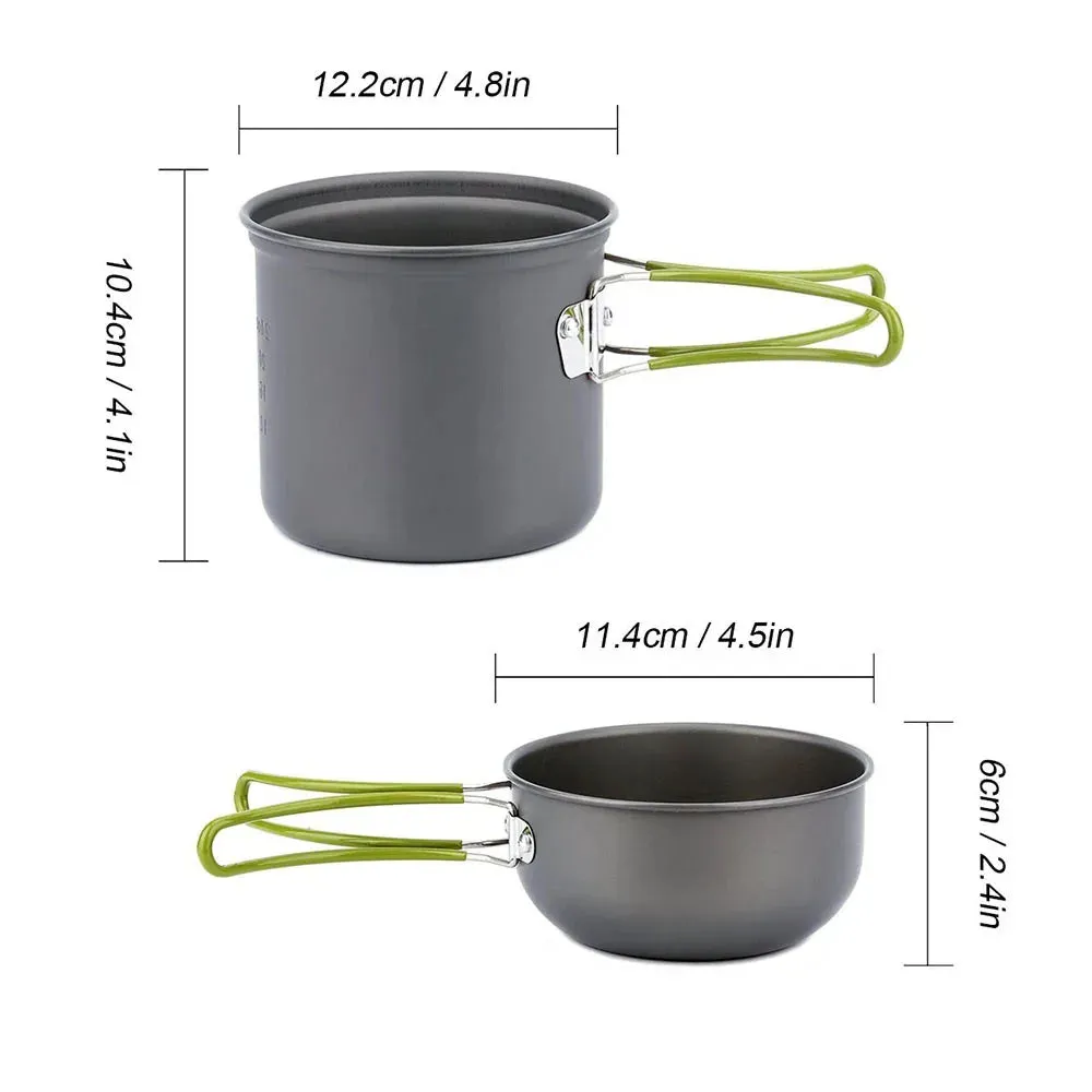 Portable Camping Cookware Kit with Stove - Outdoor Cooking Set for Hiking, Picnic, and BBQ