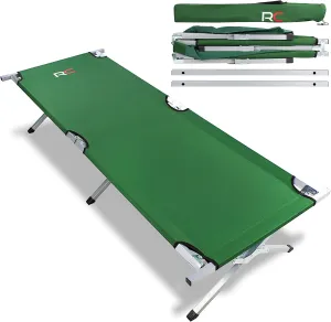 Portable Camping Cot Adult Folding Bed - Green 6.2ft Backpacking Tent Cots Camping Furniture Sleeping Fold Up Bed