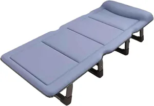Portable Camping Cots 4 Position Adjustable Foldable Camping Cot W/Mattress and Pillow Camping Cots for Adults Lounge Chair