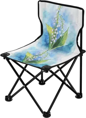 Portable Camping Folding Chairs Foldable Chair Small Lilies of The Valley 5 Lightweight Backpacking Outdoor Outside Fishing