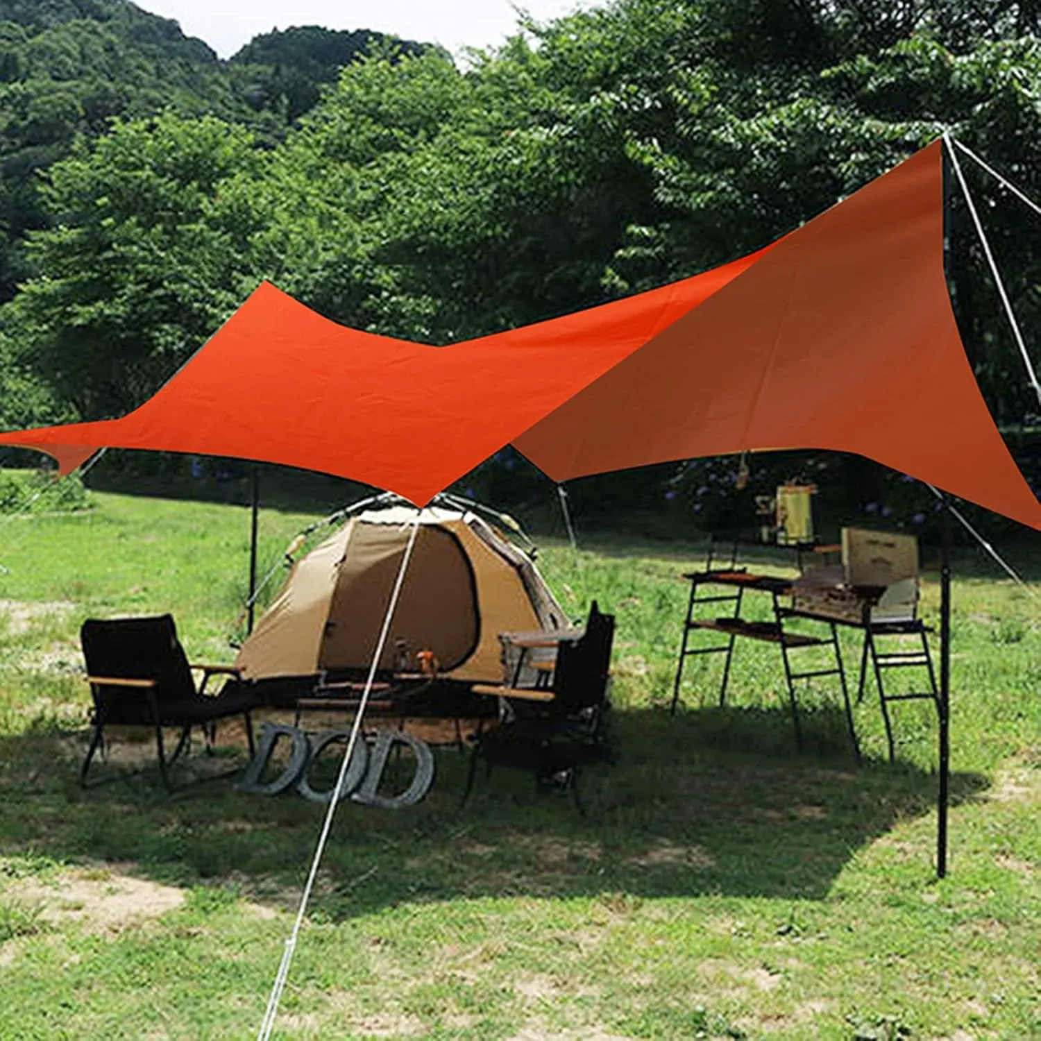 Portable Camping Tarp, Waterproof Hammock Rain Fly Tarp Canopy, Lightweight Ground Cloth Shelter for Camping, Backpacking and Outdoor Adventure