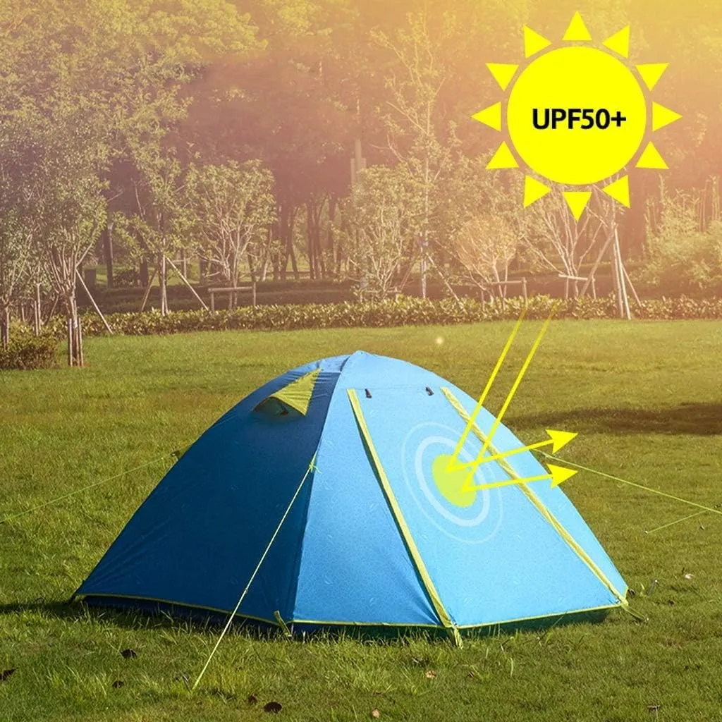 Portable Campitent Double Layer Waterproof Sunscreen 2-4 Man Outdoor Light Family Tent,3 Sizes (a 4 Man)