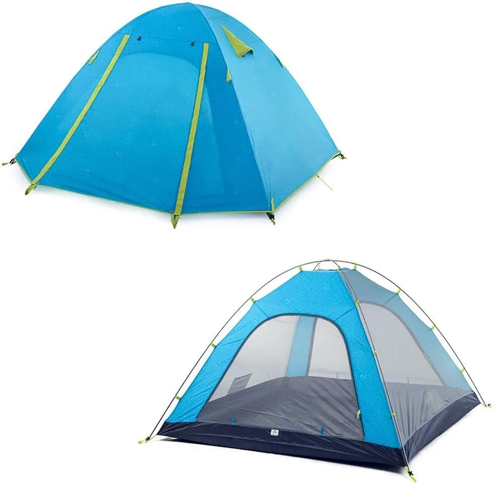 Portable Campitent Double Layer Waterproof Sunscreen 2-4 Man Outdoor Light Family Tent,3 Sizes (a 4 Man)