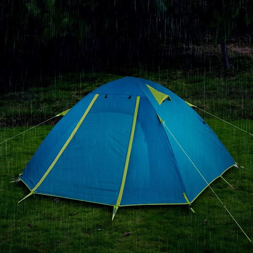 Portable Campitent Double Layer Waterproof Sunscreen 2-4 Man Outdoor Light Family Tent,3 Sizes (a 4 Man)