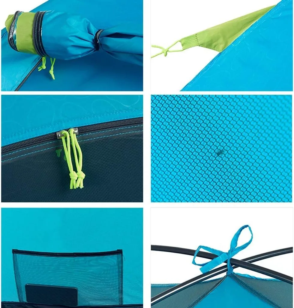 Portable Campitent Double Layer Waterproof Sunscreen 2-4 Man Outdoor Light Family Tent,3 Sizes (a 4 Man)