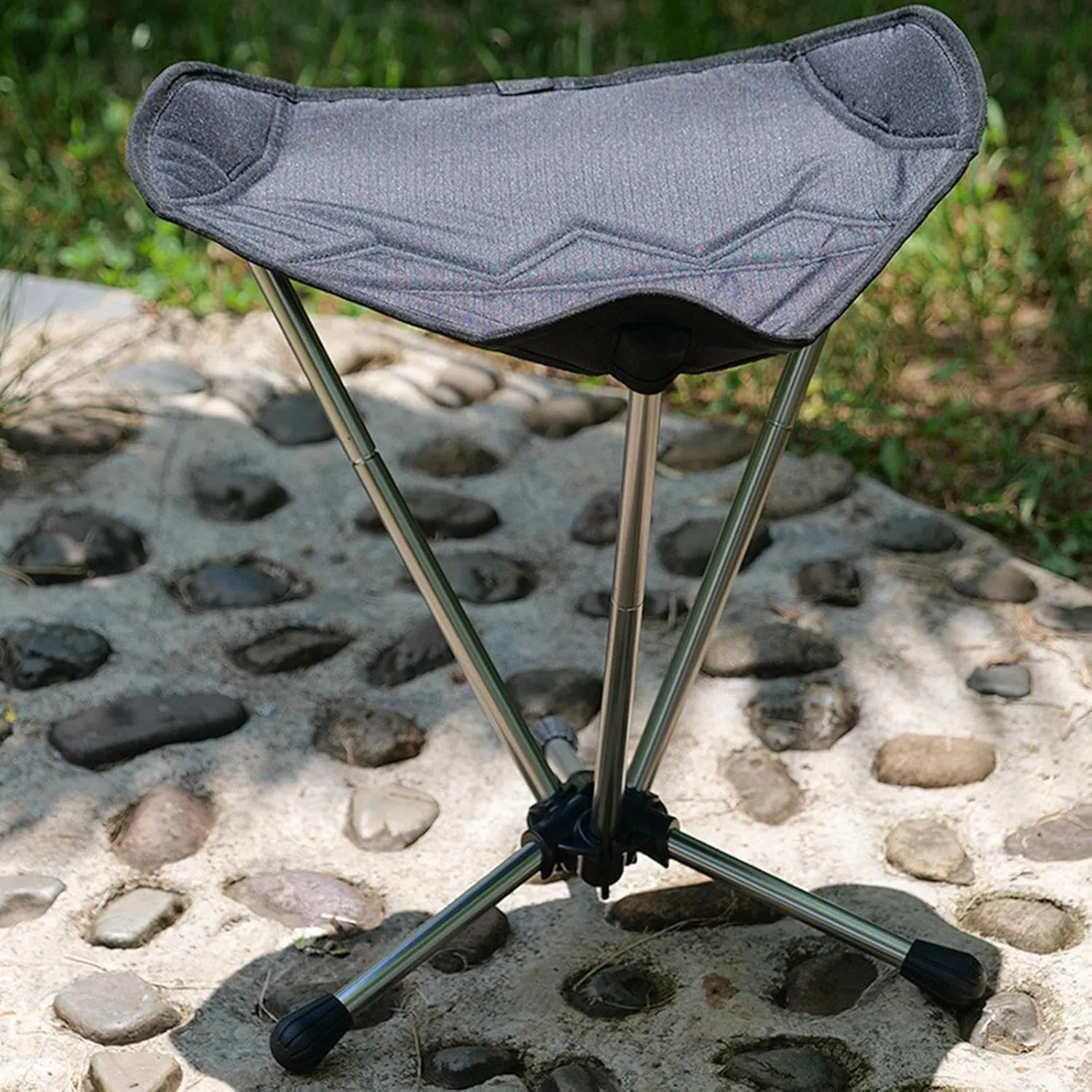 Portable Fishing Chair Compact Folding Stool for Outdoor Activities, Black