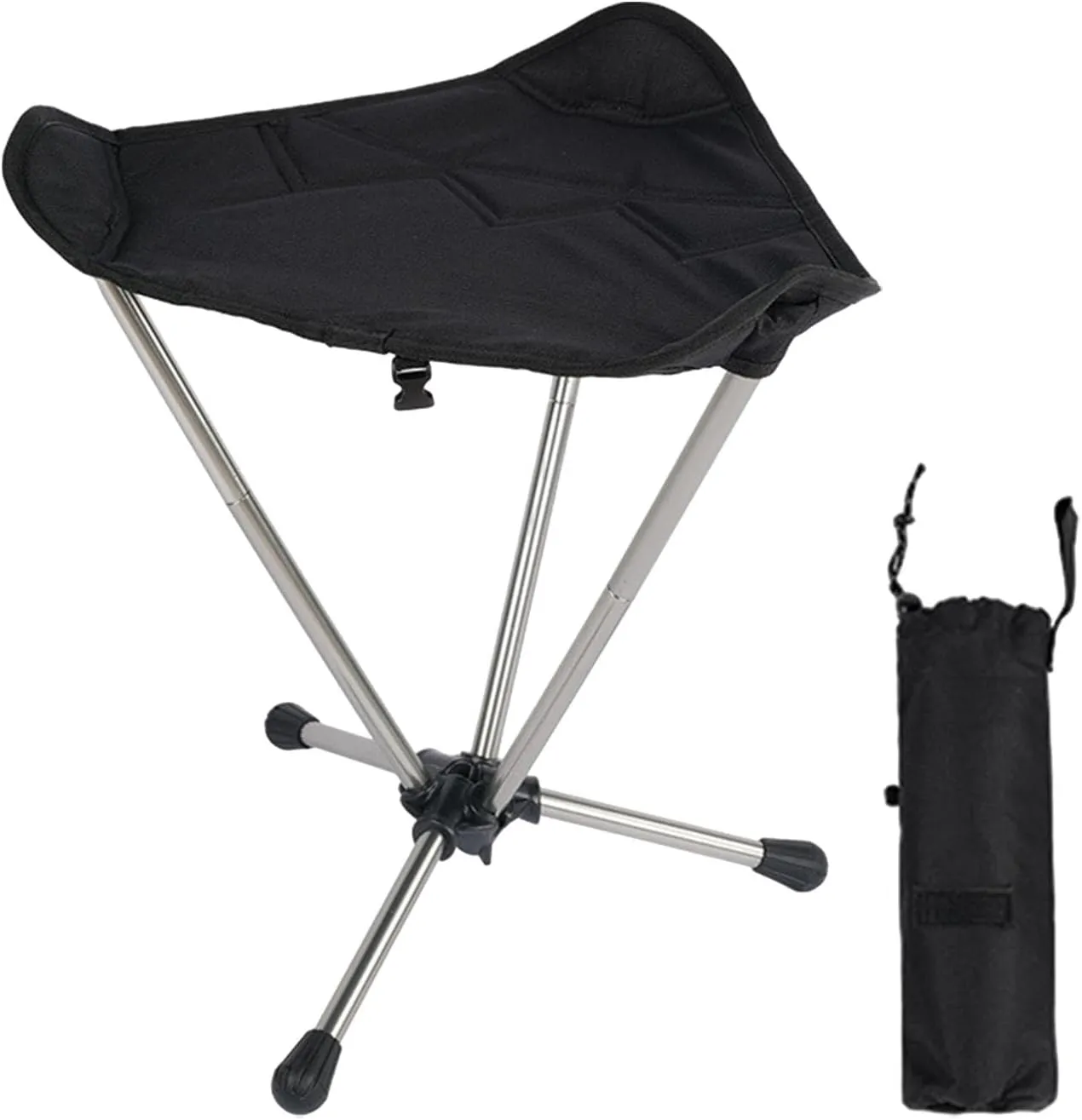 Portable Fishing Chair Compact Folding Stool for Outdoor Activities, Black