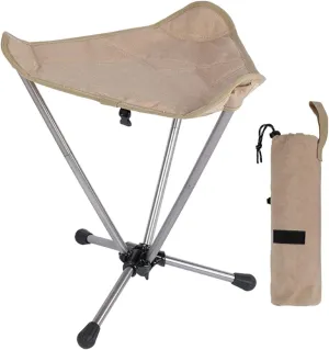 Portable Fishing Chair Compact Folding Stool for Outdoor Activities, Khaki