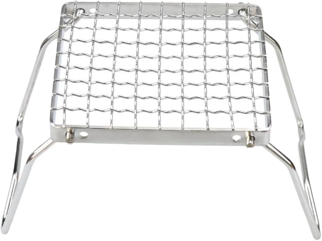 Portable Folding Bbq Grill Rack Stainless Steel Roasting Frame for Camping Hiking and Outdoor Cooking Versatile Grilling and Boiling