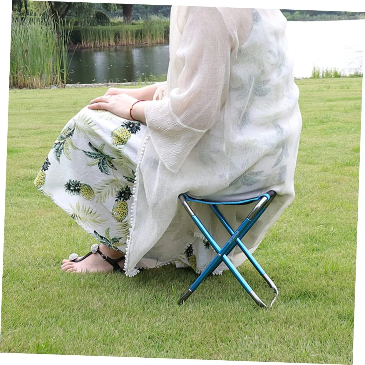Portable Folding Stool for Camping Beach Fishing Lightweight Compact Durable