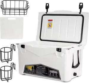Portable Insulated Cooler with Detachable Handle Hard Ice Chest for Camping, Fishing,Tailgating, Beach, Picnic, Groceries, Boating, Sports
