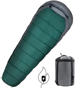 Portable Lightweight Camping Sleeping Bag for Adults & Youth Mummy Sleeping Bags Compact Ultralight Backpacking with Compression Bag for Hiking Fishing Outdoors