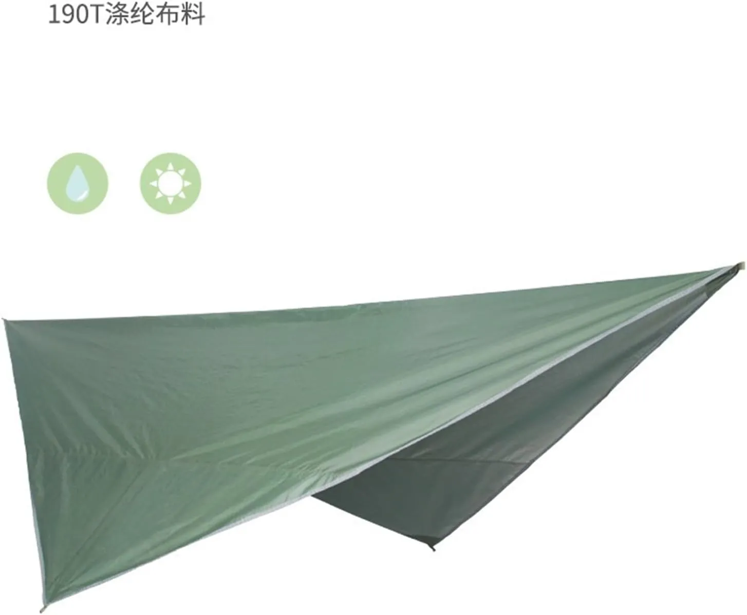 Portable Nylon Camping Hammock with Mosquito Net and Hydro-Proof Rain Fly Canopy Tarp for Outdoor Hanging Bed Sleeping(Green)