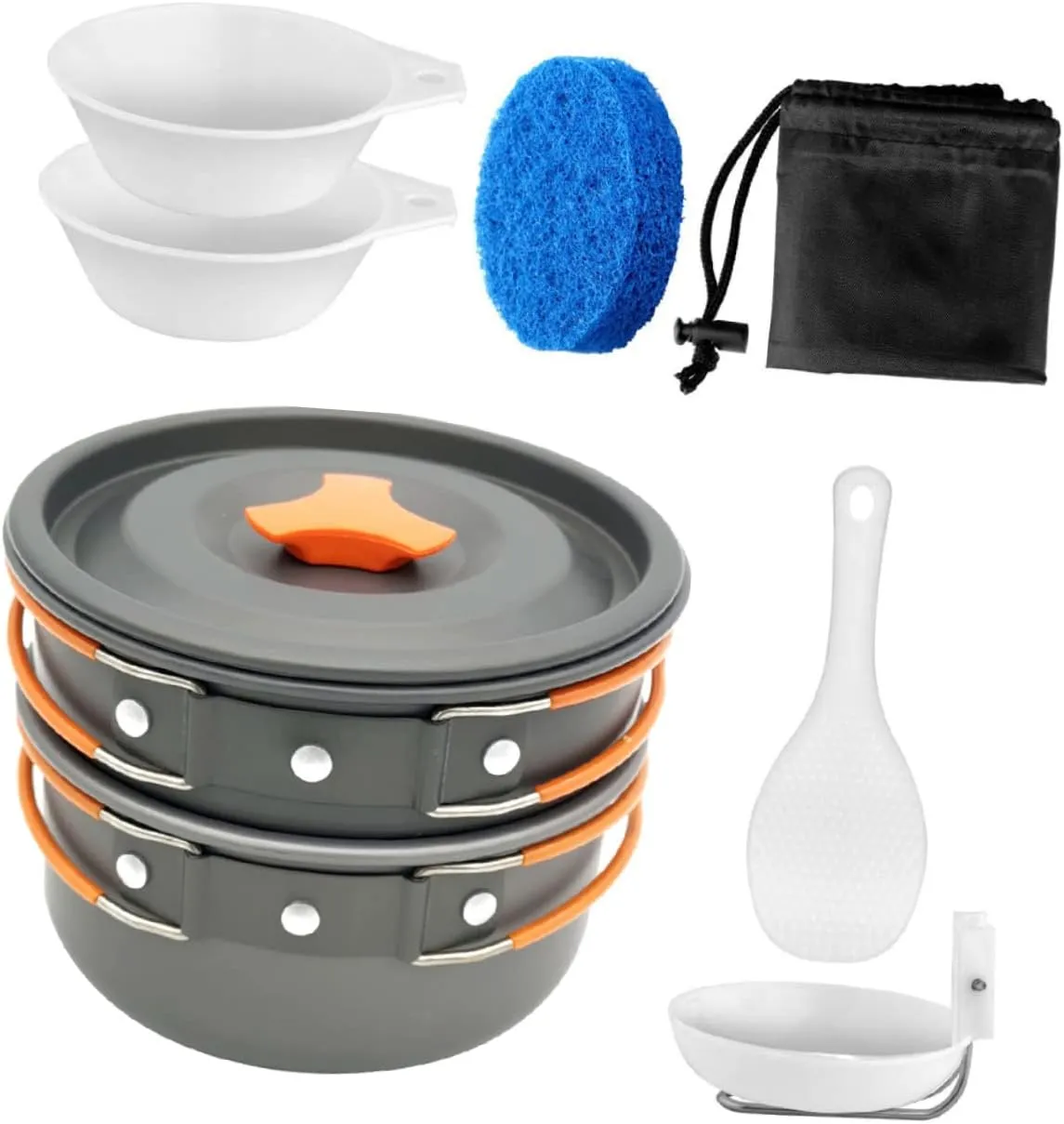 Portable Pot Camping Kettles Pots Cookware Camp Kettle Travel Cooking Kit Multi-Function Tableware for