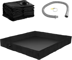 Portable Shower Base, 41" x 41" x 6" Foldable Shower Pan with Drain Pipe, Collapsible Shower Tent Awning Base for Camping, Outdoor, Indoor