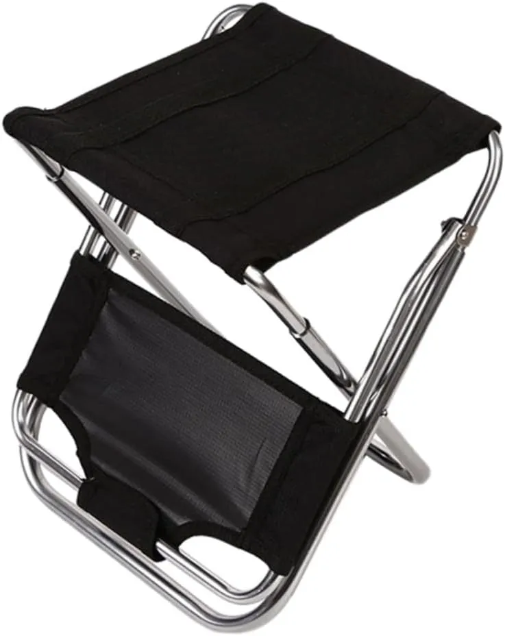 Portable Stool Camping Stool Picnic Chairs Folding Rocker Camping Chair Portable Fishing Chair Outdoors Folding Chairs for Outside Table and Chairs Leisure Chair Black Alloy