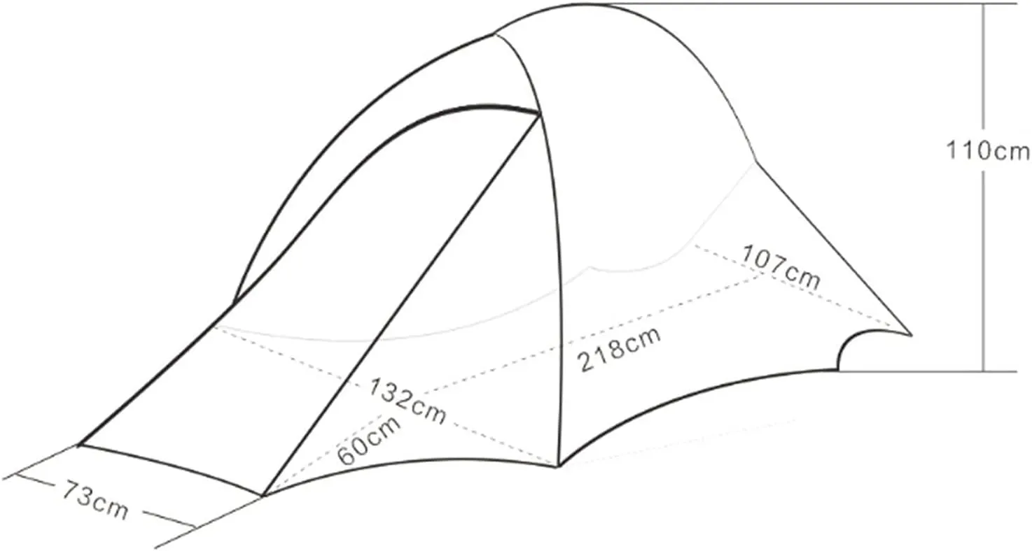 Portable Tent Ultralight Campitent 2 Person Easy Set up Double Layer Waterproof Fish Stent for Hikicyclioutdoor (Yellow a)